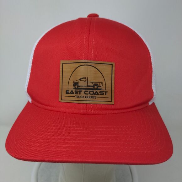 East Coast Truck Bodies Snapback Mesh Back Trucker Hat Red One Size - Picture 2 of 8
